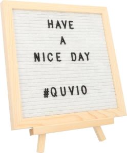 QUVIO Letterbord Inclusief letters Woondecoratie Woonaccessoires Decoratieve accessoires Hout en vilt Wit Met standaard Met lijst 16 x 25 5 x 25 5 cm