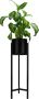 QUVIO Plantenstandaard inclusief pot Staande plantenbak Metaal Plantenbak Plantenhouders Planten zuilen Voor buiten Bloempot 22 x 22 x 60 cm Zwart - Thumbnail 1