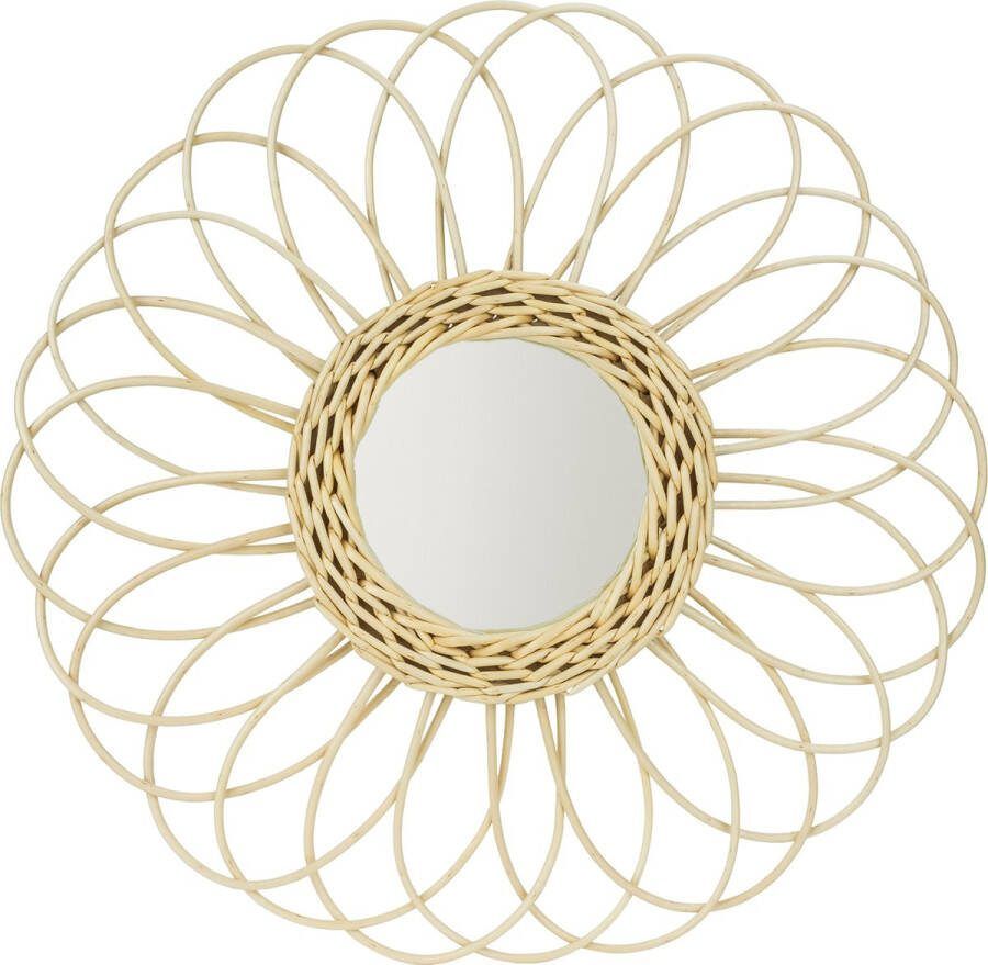 QUVIO Rotan spiegel Wandspiegel Ronde spiegel Bohemian spiegel Diameter 39 5 cm