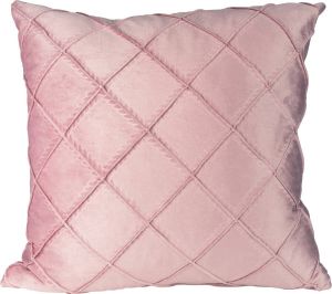 QUVIO Sierkussen fluweel met ruit patroon Gevuld Sierkussens binnen Kussentjes bank Kussentjes Kussenhoes met vulling Omtrek kussen Kussensloop met vulling Vierkant 45 x 45 cm Fluweel Roze