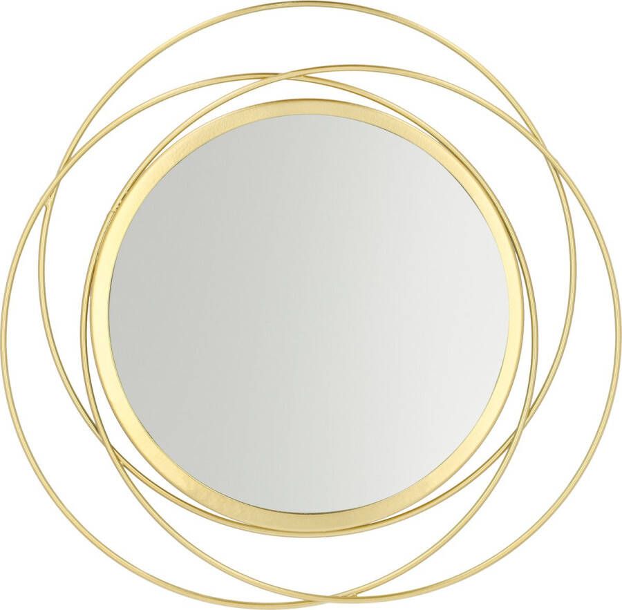 QUVIO Spiegel Decoratieve spiegel Wandspiegeltje Ophangen Rond Goud Metaal 35 5 cm (d)