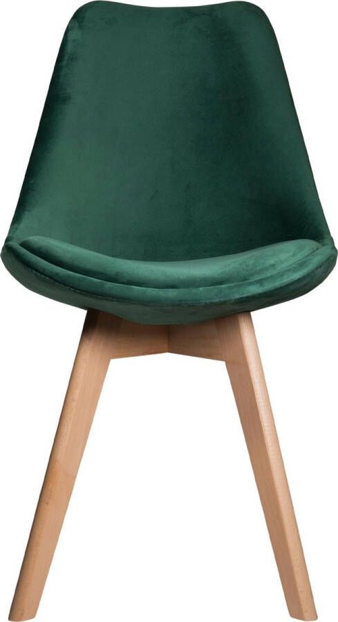 QUVIO 6 stuks Stoel Matteo van fluweel en hout Eetkamerstoelen Woonkamerstoelen Stoel Zetels Keukenstoelen Stoel Fauteuils Donkergroen