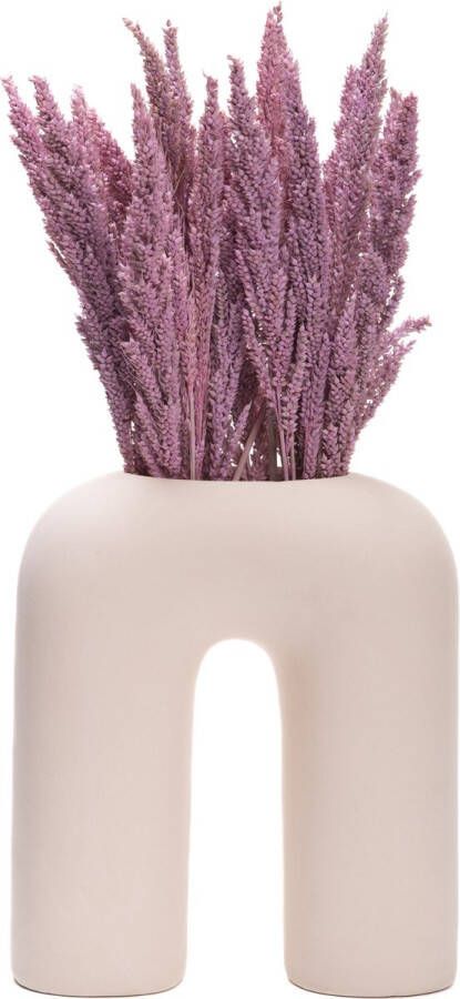 QUVIO Vaas U vorm Keramiek Vazen Bloemenvaas Vaasje Vaas voor droogbloemen Japandi Scandinavisch Beige