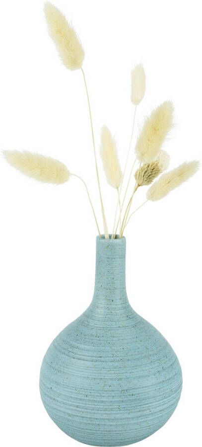 QUVIO Vaas voor droogbloemen Vazen Klassieke of retro bloemenvaas Vaasje Woonaccessoires voor bloemen en boeketten Decoratieve accessoires Keramiek 10 x 14 cm (dxh) Lichtblauw