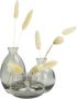 QUVIO Vazen set van 3 Vaas voor droogbloemen Glazen vaas Bloemenvaas Woonaccessoires voor bloemen en boeketten Decoratieve accessoires Glas Transparant groen 7 x 12 cm (dxh) - Thumbnail 1