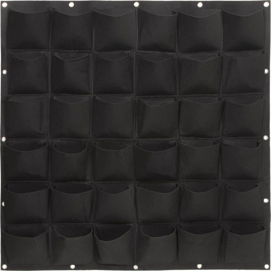 QUVIO Verticale tuin met 36 vakjes voor aan de muur Verticale tuin Verticaal tuinieren- Tuinieren Moestuin Kruidenrek ophangbaar Kruiden 100 x 100 cm (bxh)