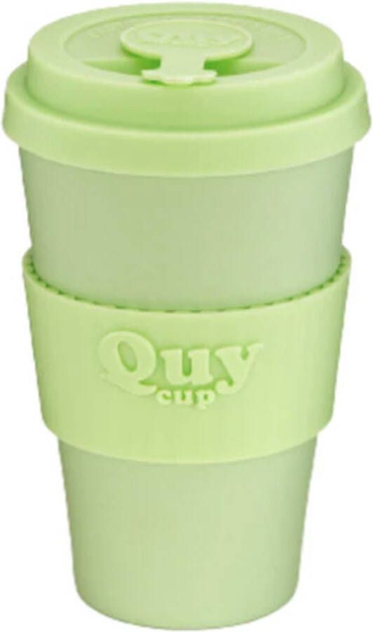 Quy cup 400ml Ecologische reisbeker Valentina Gerecycleerde flessen met limoen siliconen deksel 9x9xH15cm