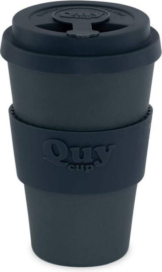 Quy cup 400ml Ecologische reisbeker Natuur Gerecycleerde flessen met groene siliconen deksel 9x9xH15cm