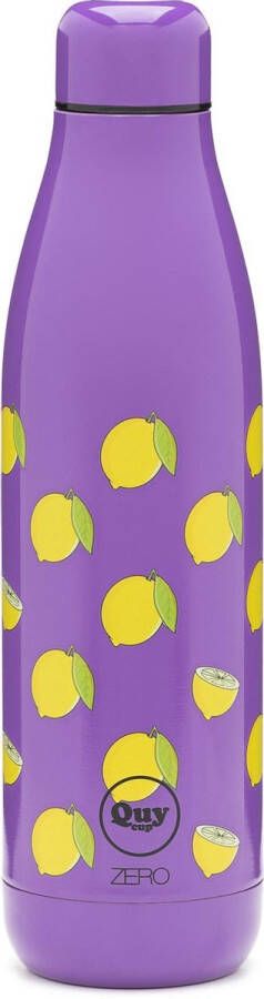 Quy cup 500ml Thermosfles “Limoni” Purper 12 uur heet 24 uur koud herbruikbaar RVS fles (304)