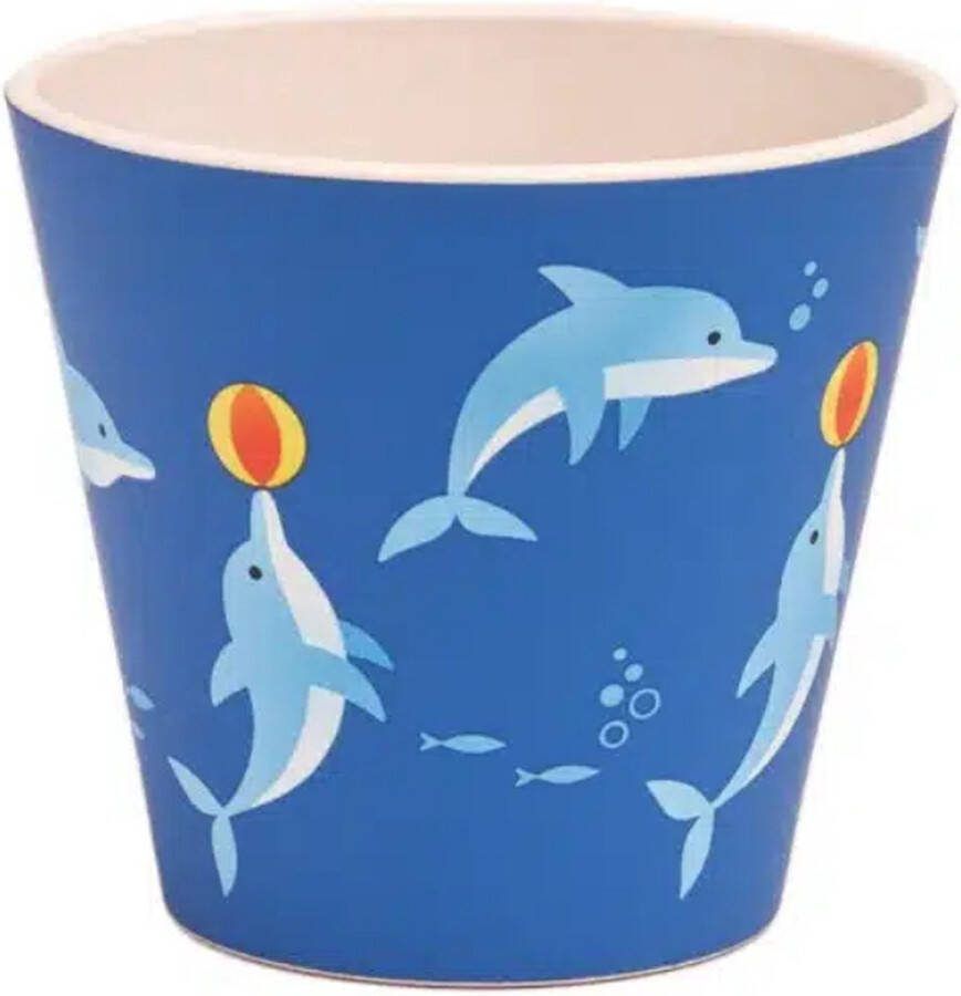Quy cup 90ml Ecologische Reis Beker Espressobeker “Delfino Dolfijn” 7x7x7cm