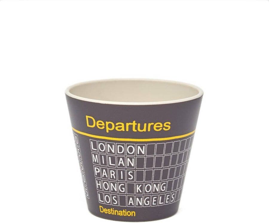 Quy cup 90ml Ecologische Reis Beker Espressobeker “Departures”