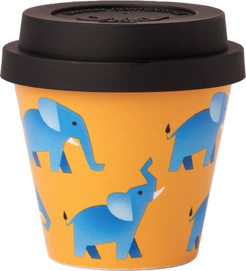 Quy cup GIFT BOX “Bacon & Jem” (set van 2) 90ml Ecologische Reis Beker Espressobeker met siliconen deksel