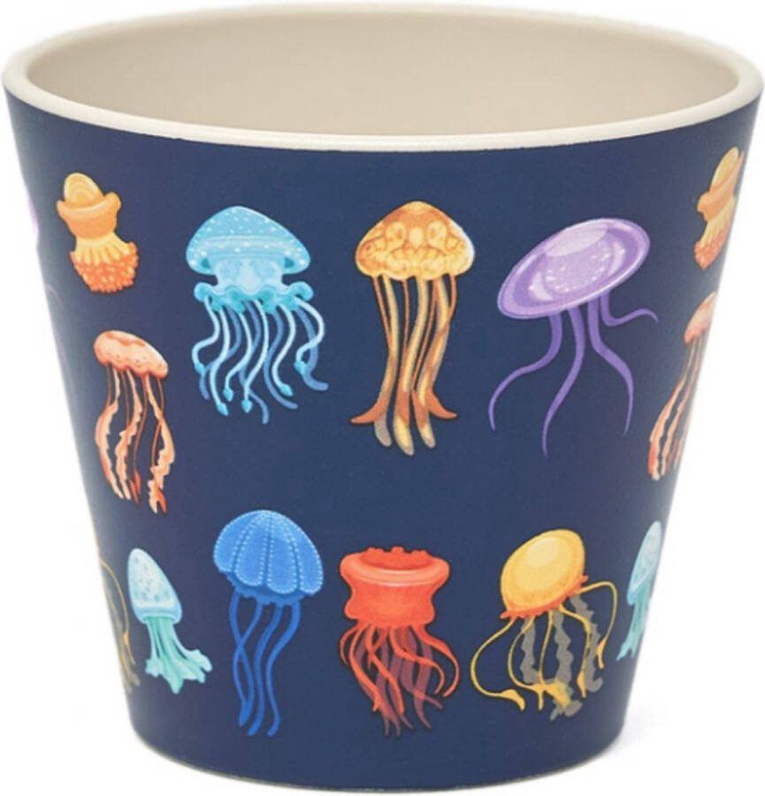 Quy cup 90ml Ecologische Reis Beker Espressobeker “Meduse Kwallen” 7x7x7cm