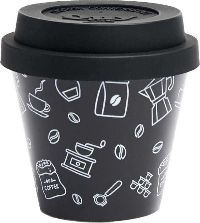 Quy cup 400ml Ecologische reisbeker Sea Gerecycleerde flessen met marineblauw siliconen deksel 9x9xH15cm