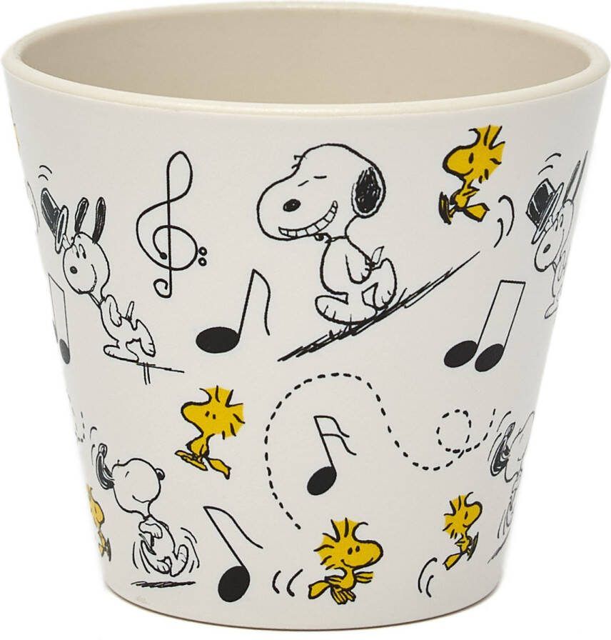 Quy cup 90ml Ecologische Reis Beker Espressobeker “Peanuts Snoopy Music” (set van 2)