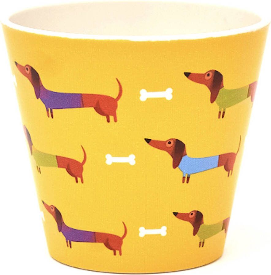 Quy cup 90ml Ecologische Reis Beker Espressobeker “Pedro Dachshund”
