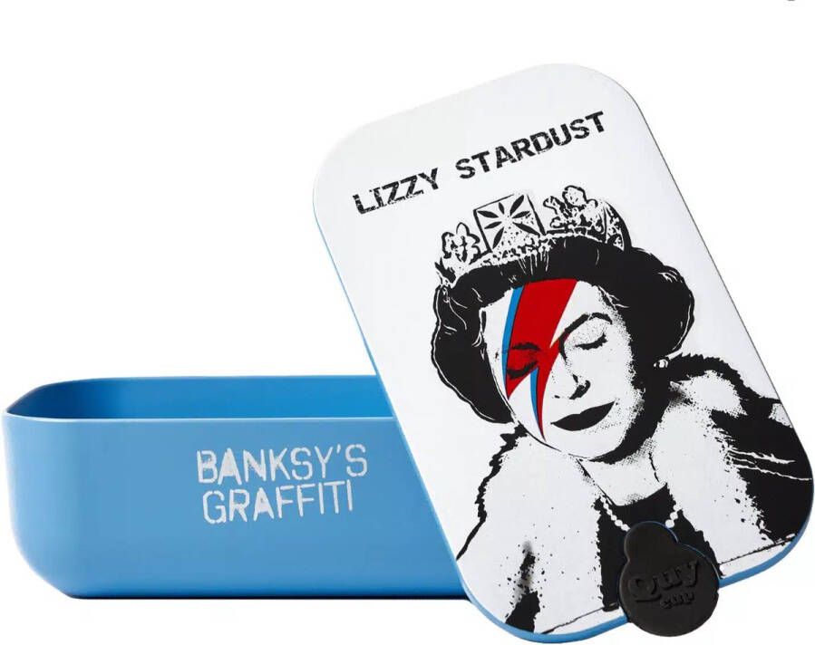 Quy cup Duurzame Lunchbox 900ml Banksy s Graffiti Collection Lizzy Stardust R-PET Recycled pet- Silliconen afdichting-Perfect voor warme en koude gerechten-BPA- BPS- en ftalaatvrij