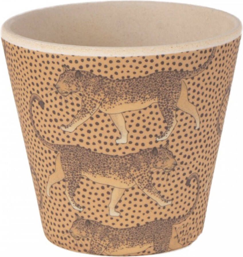 Quy cup Quy Beker Ecologische Espresso Reisbeker 90ml “Luipaard” 7x7x7cm