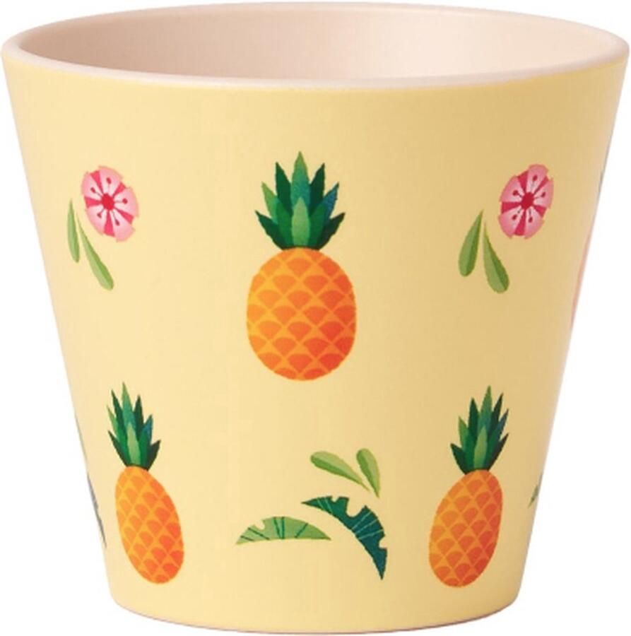 Quy cup 90ml Ecologische Reis Beker Espressobeker “Ananas” 7x7x7cm
