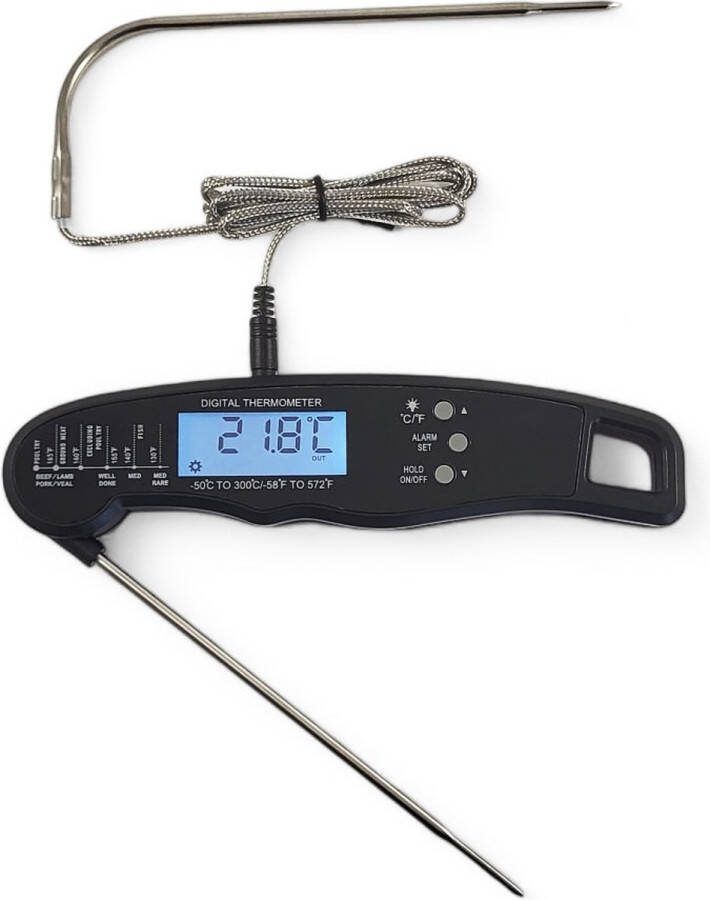 Qwality Keukenthermometer met Draad – Digitale BBQ thermometer Vleesthermometer keuken Kernthermometer Temperatuur range -50 °C tot 300°C