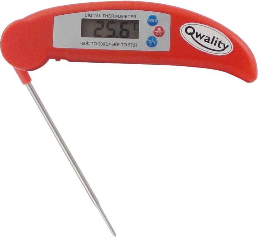 Qwality Nauwkeurige Digitale Keukenthermometer Vleesthermometer Kernthermometer BBQ Thermometer Inklapbaar design Temperatuur range -50 °C tot 300°C 4u