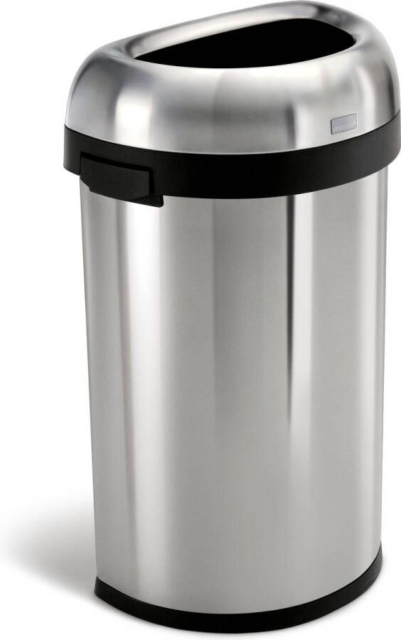 R&V Products Simplehuman Prullenbak Open Bullit Semi Round RVS 60 l