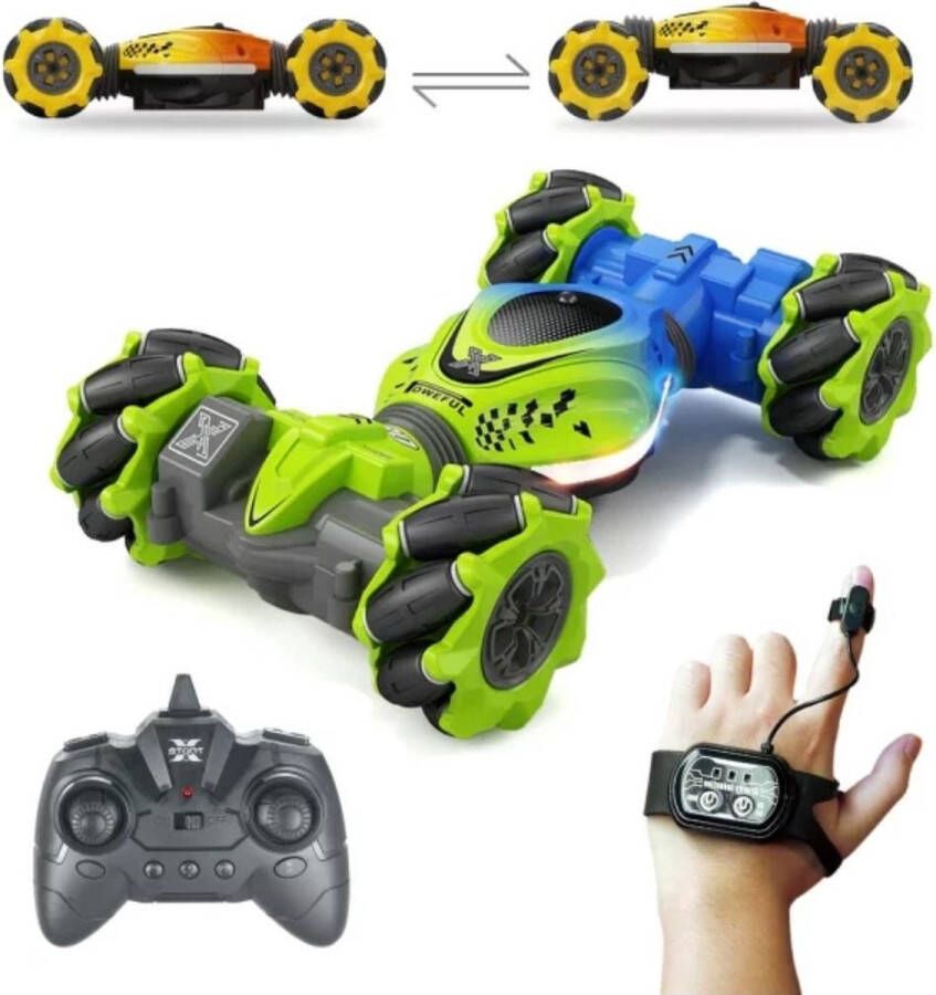 R-GOODS Rc 4wd Car stunt car twist groen blauw Transformerende Auto Afstand bestuurbare auto RC Auto Offroad Volwassenen Kind Stuntauto