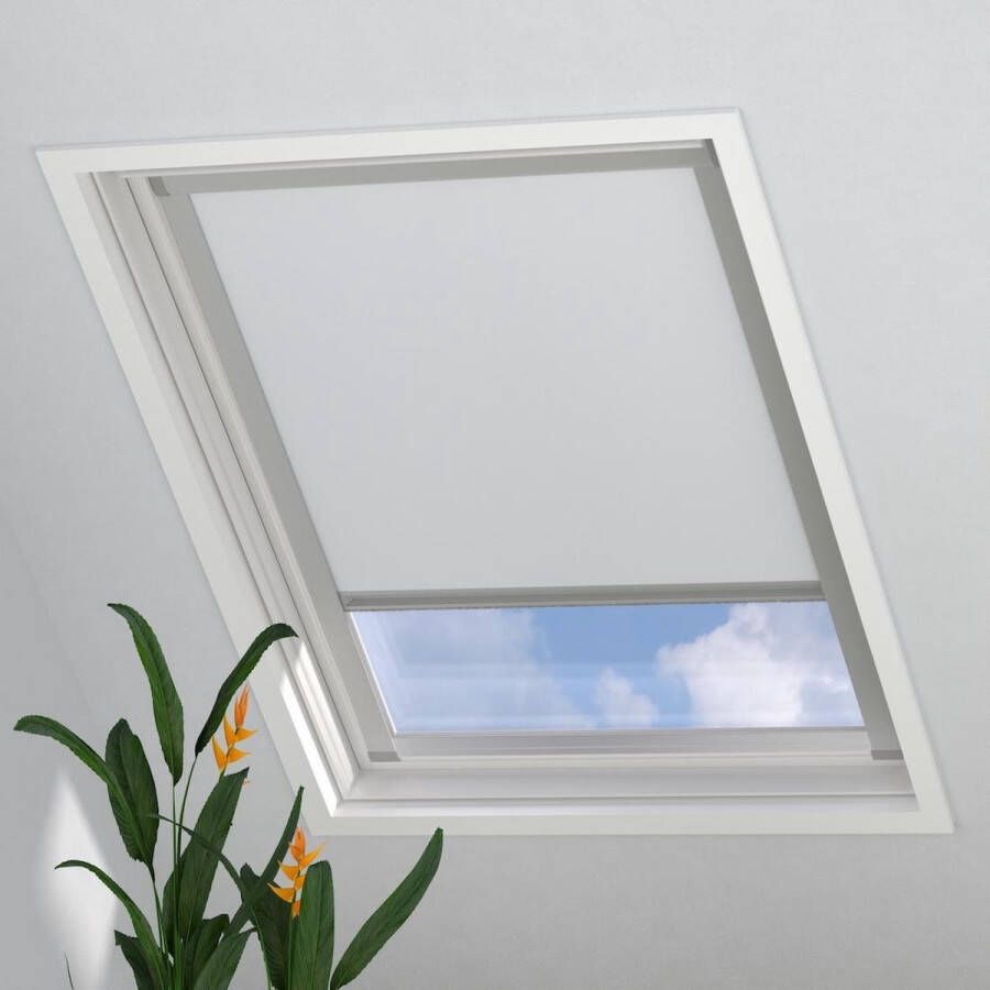 Raamdecoratie.com Dakraam Rolgordijn Trend Verduisterend White Voor Velux: M06 14 306