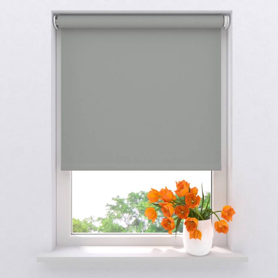 Raamdecoratie.com Elektrisch rolgordijn Easy Base Verduisterend Light Grey 100 x 190 cm CMD02