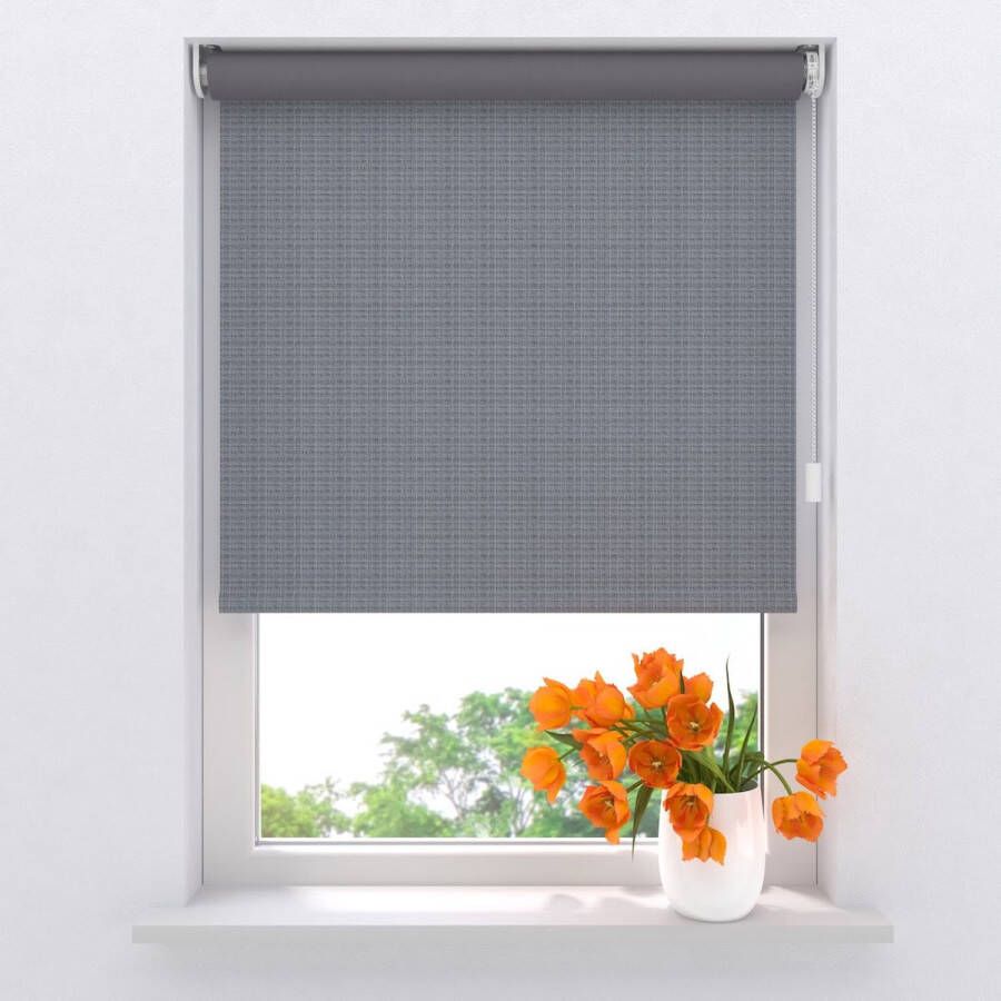 Raamdecoratie.com Elektrisch rolgordijn Easy Blended Verduisterend Steel Grey 100 x 190 cm CMD-02-P