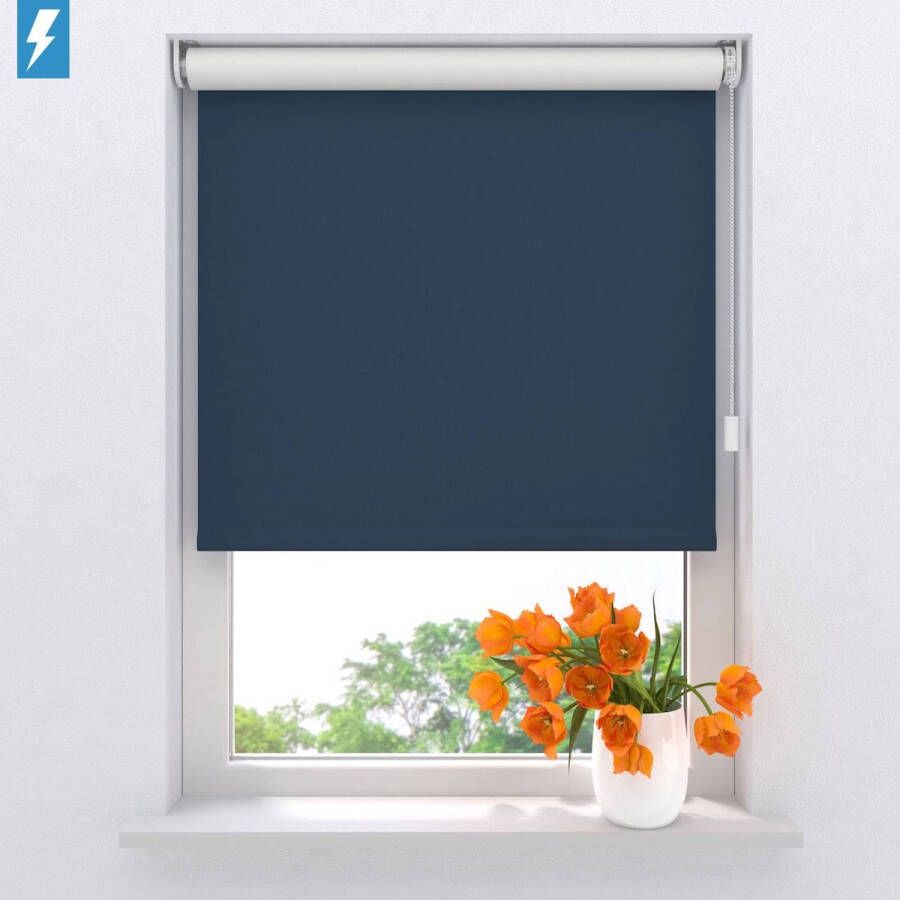 Raamdecoratie.com Elektrisch rolgordijn Easy Verduisterend Blue 100 x 190 cm CMD-03