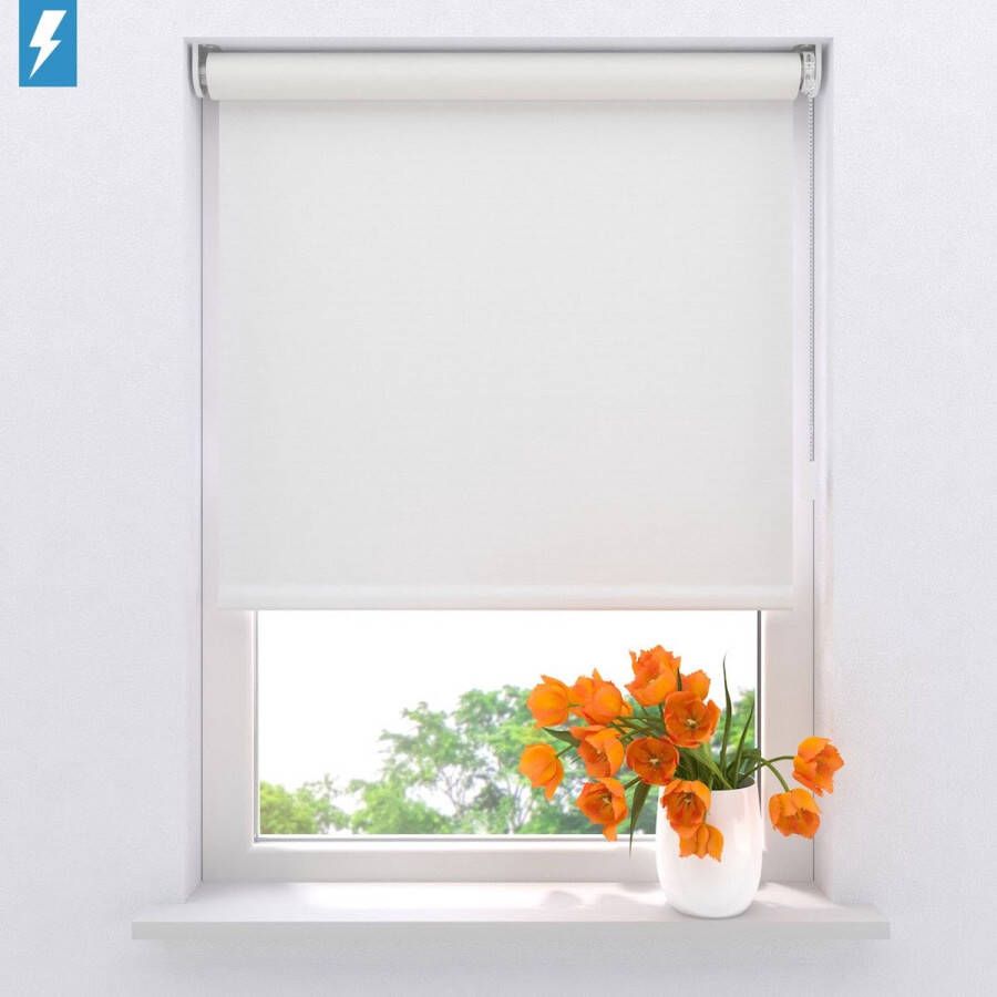 Raamdecoratie.com Elektrisch rolgordijn Easy Verduisterend White 60 x 275 cm CMD-02-P