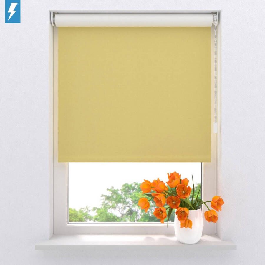 Raamdecoratie.com Elektrisch rolgordijn Easy Verduisterend Yellow 80 x 190 cm CMD-02-P