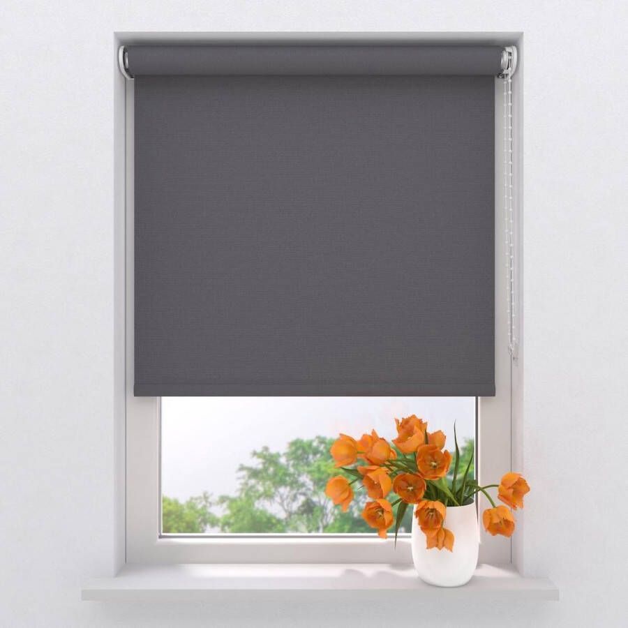 Raamdecoratie.com Rolgordijn Easy Lichtdoorlatend Grey 90 X 275 Cm