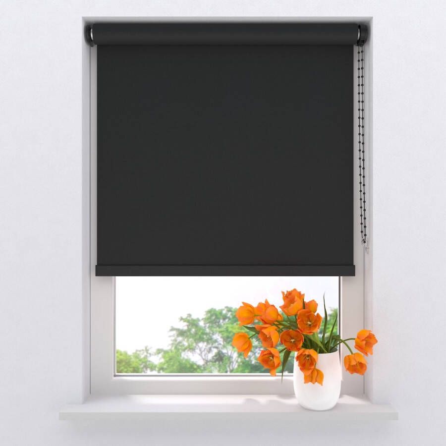 Raamdecoratie.com Rolgordijn Easy Soft Verduisterend Black 120 x 190