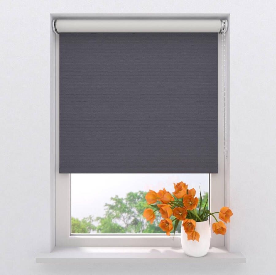 Raamdecoratie.com Rolgordijn Easy Verduisterend Dark Grey 100 x 190 cm