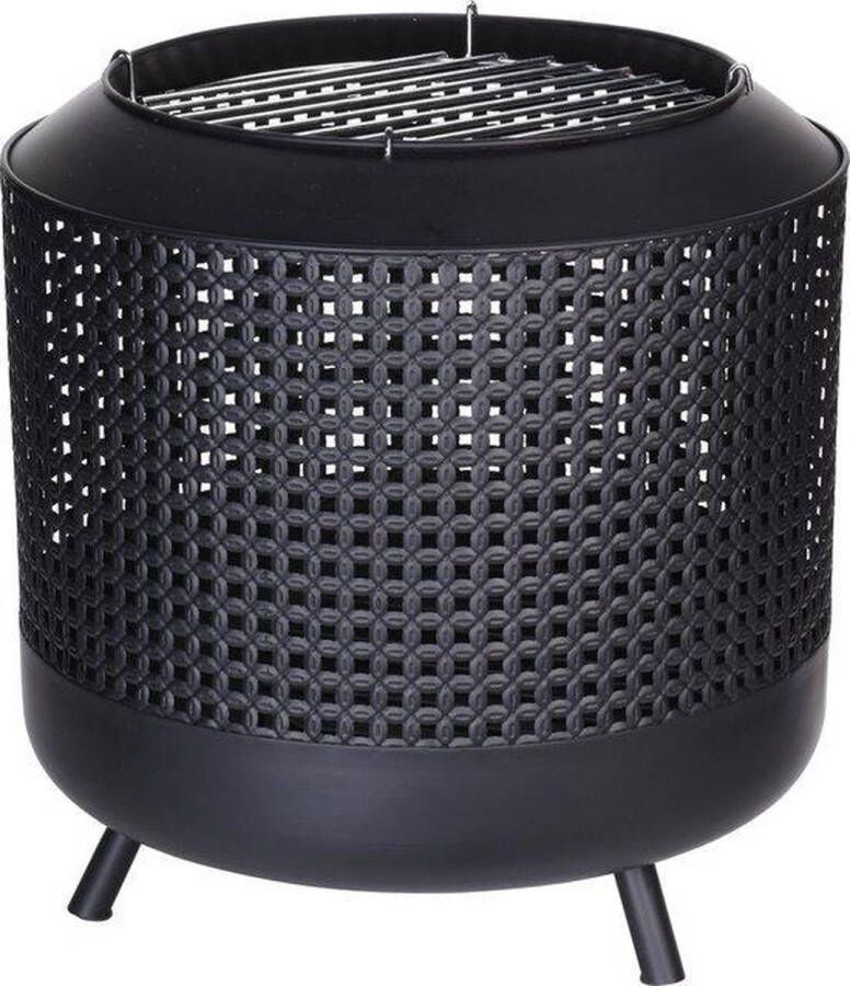 Raamkla Garden Vuurkorf met Barbecuerooster BBQ-rooster Metaal Hoogte 51 cm