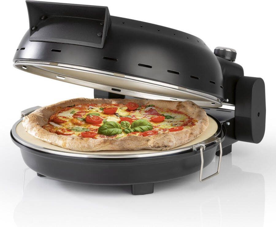 Rachs KOCHWERK Pizza Maker met temperatuurinstelling incl. uitneembare pizzasteen zwart mat