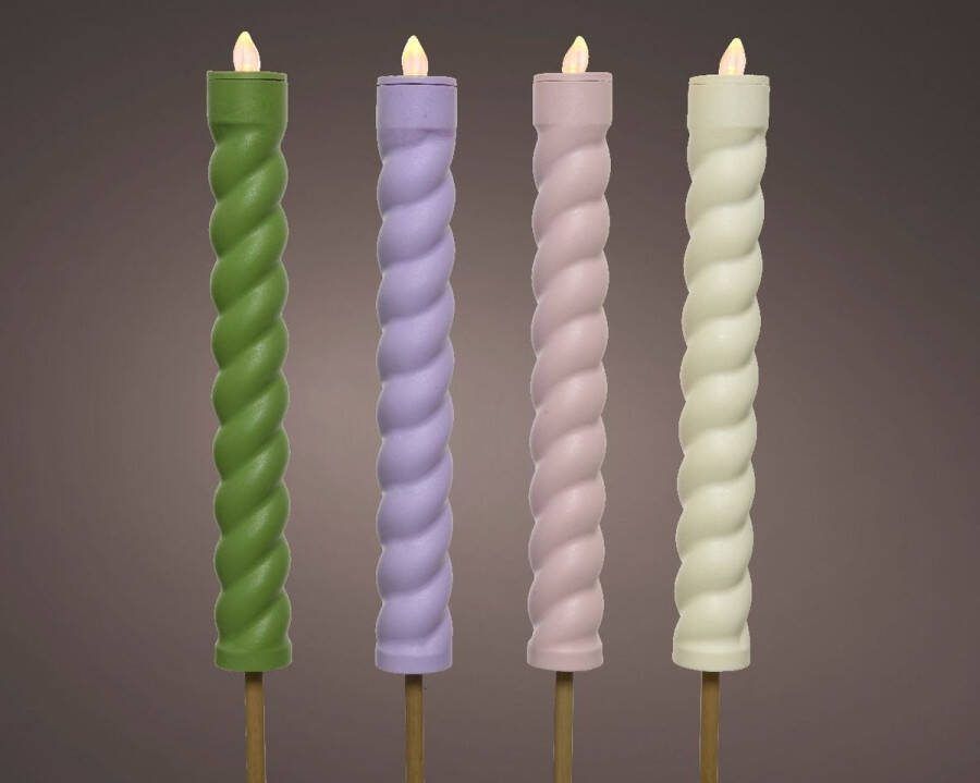 #Radey's Solar Tuinfakkel Swirl Pastel 4 stuks ass. 90 cm