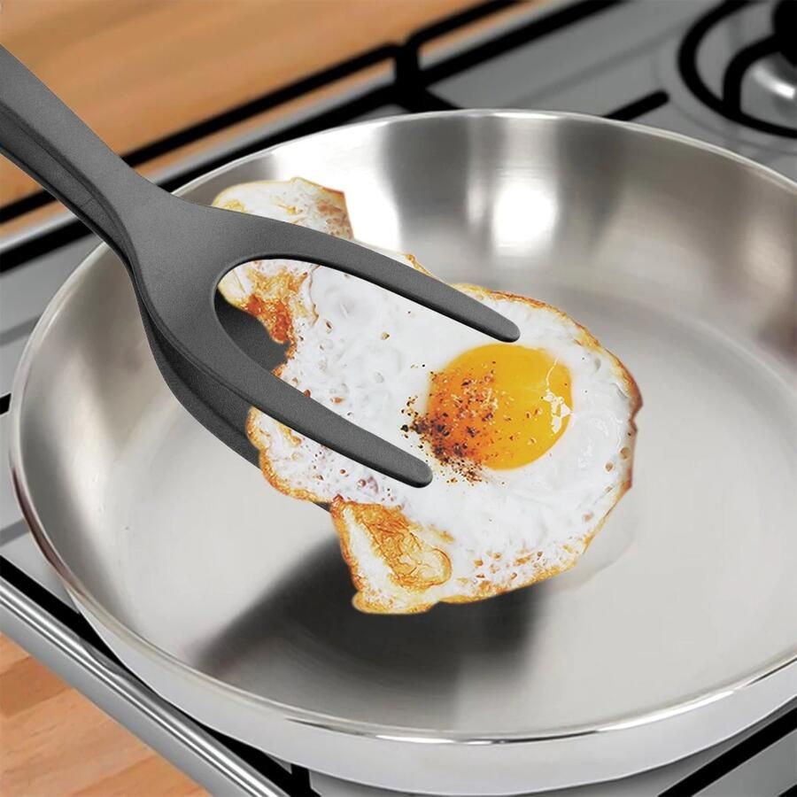 Rahawi 2 In 1 Nylon Grip Flip Tang Ei Spatel Tang Steak Spatel Tang Klem Pannenkoek Gebakken Dragers ( keuken accessoires )