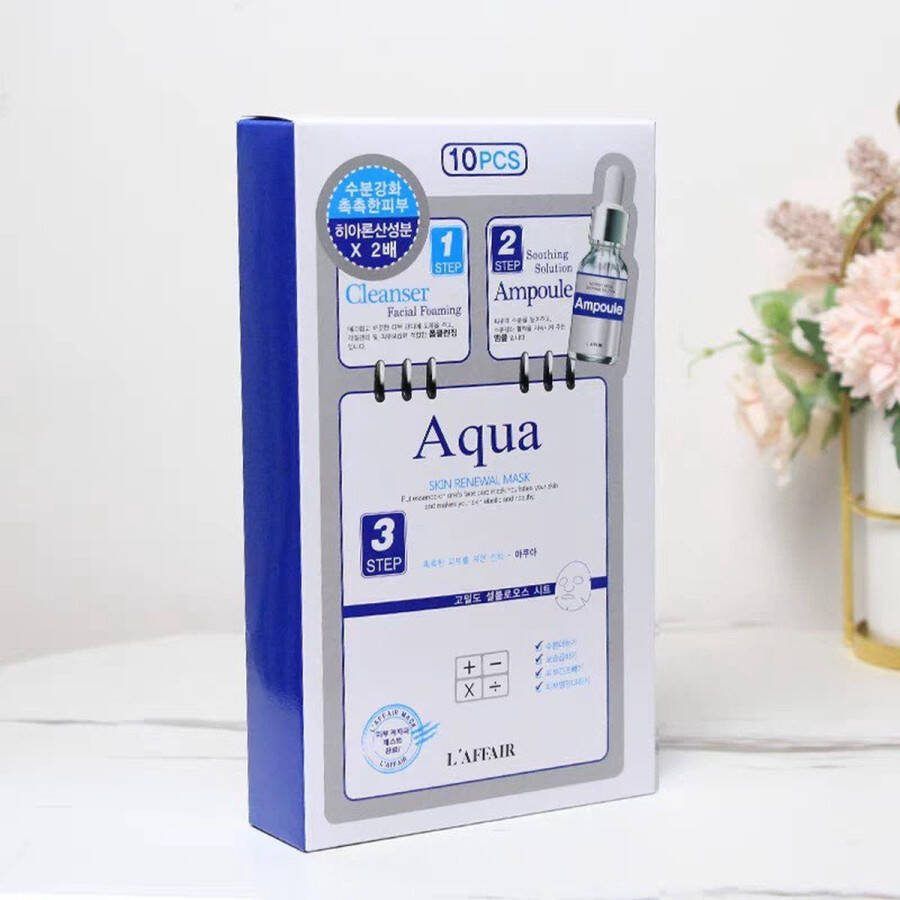 Rainbow 3 Step Aqua Koreaanse gezichtsmasker anti-rimpel gehydrateerd verhelderend 10st K-beauty gezichtsmasker