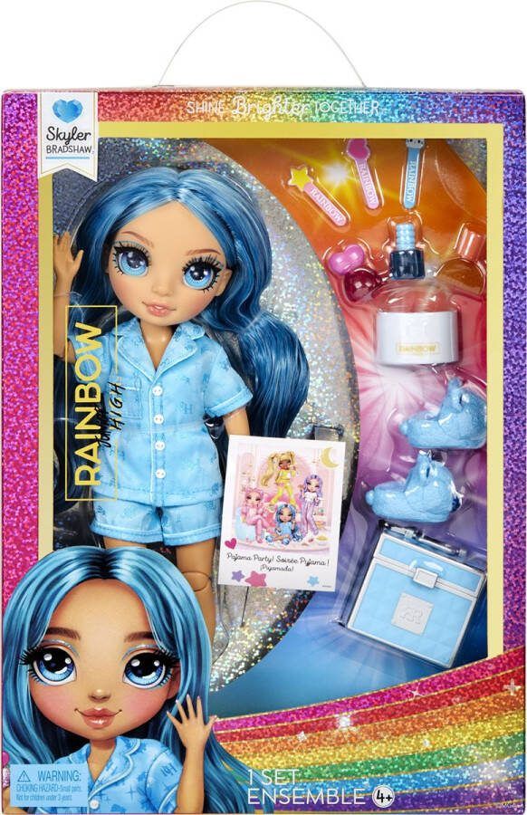 Rainbow High Junior High Pyjamaparty 23 cm Skyler (blauw) Modepop