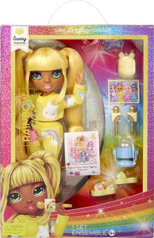 Rainbow High Junior High Pyjamaparty 23 cm Sunny (geel) Modepop