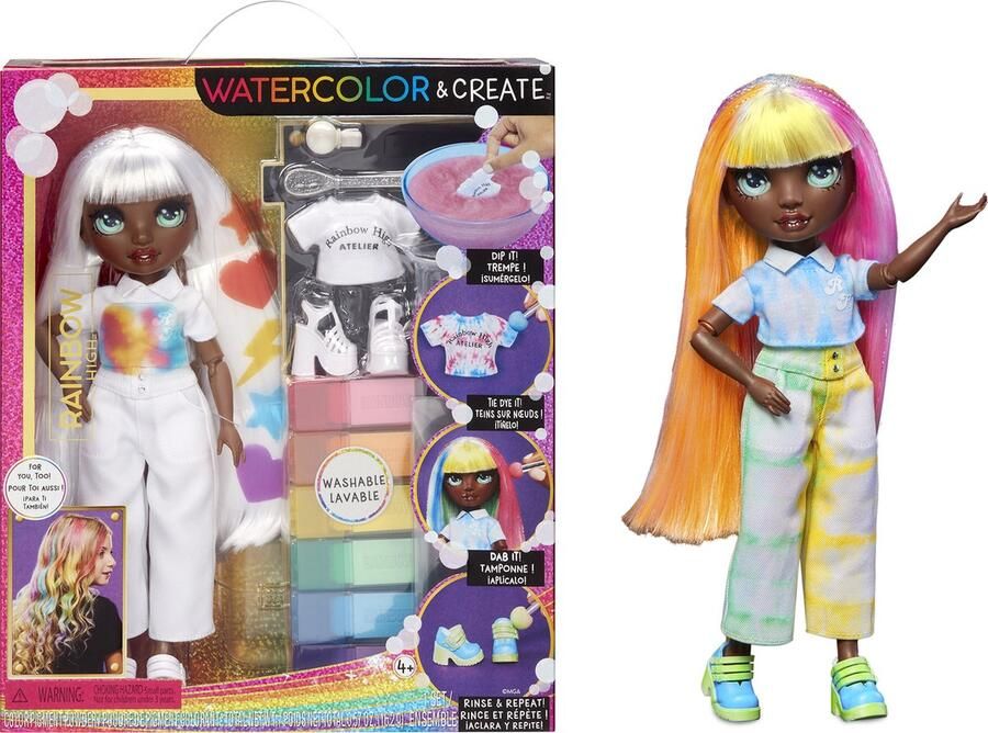 Rainbow High Watercolor & Create Modepop Groene ogen