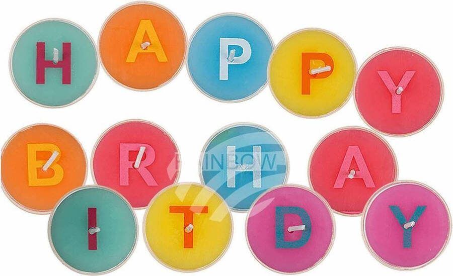 Rainbow Waxinelichtjes Happy Birthday 13 theelichtjes Verjaardag waxinelichtjes