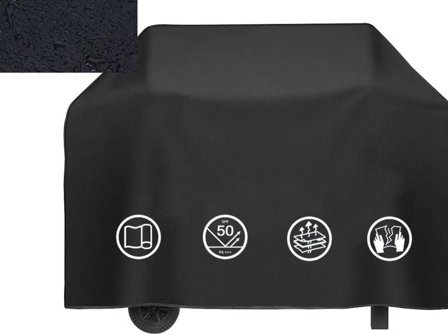 RALA BBQ Grill Cover BBQ Hoes Waterproof Heavy Duty BBQ Grill Cover Oxford Stof Waterdicht Winddicht Scheurvast en UV-bestendig 145 x61 x117cm Zwart