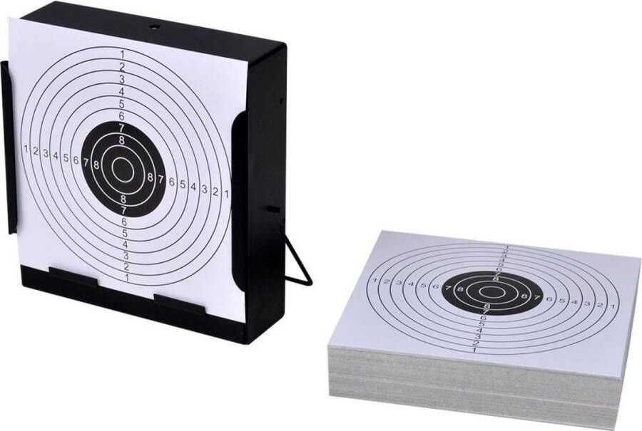 RAM Targets vidaXL Schietkast vierkant met 100 papieren targets 14 cm