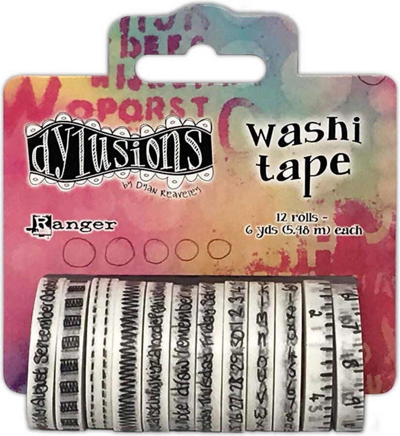 Ranger Industries Ranger Dylusions Washi Tape set White 3 5cm x 5 5m 12stuks