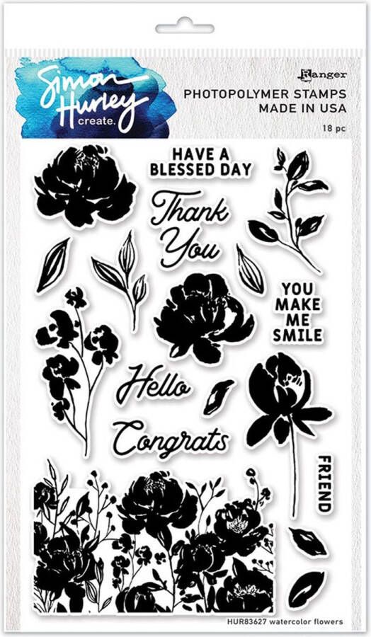Ranger Industries Ranger • Simon Hurley create. Photopolymer Stamps Watercolor Flowers