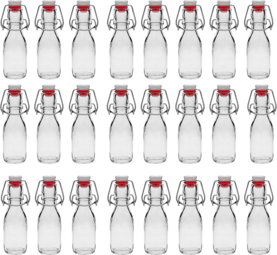 RANO 24x beugelfles 100ml Luchtdicht Transparant weckfles inmaakfles sapflesjes decoratie fles glazen fles Fles met beugelsluiting beugelflessen glazen flesjes met dop